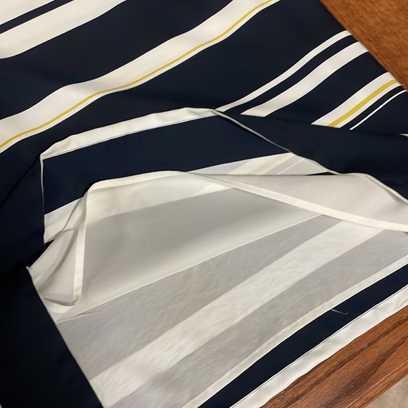 LOFT nautical stripe sleeveless dress zipped side / oval neckline size 12 - 14 - Picture 8 of 12